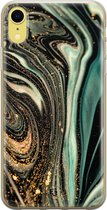 iPhone XR hoesje - Marble khaki - Soft Case Telefoonhoesje - Marmer - Groen