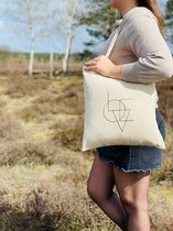 Katoenen tas naturel | Tassen dames | Shopper | Laptop tas | Love