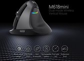Delux M618mini - Oplaadbaar - Draadloos (2,4ghz + Bluetooth) - Anti-RSI - Ergonomisch - Gaming muis - RGB - 800 / 1200 / 1600 / 2400 DPI - 6 Knoppen - Plug & Play - Rechtshandig