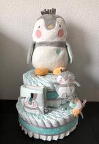 Grote Neutrale 2-Laags Luiertaart Pinguin Lou Lou