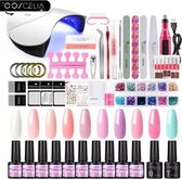 XL Gelnagels Starterspakket - 36 Watt UV LED Nagel Lamp - Gel Nagellak Starter Kit Set - Nail Art Decoratie Pakket Met 10 Kleuren Gellak