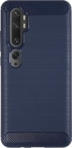 BMAX Carbon soft case hoesje geschikt voor Xiaomi Mi Note 10 Pro / Soft cover / Telefoonhoesje / Beschermhoesje / Telefoonbescherming - Blauw