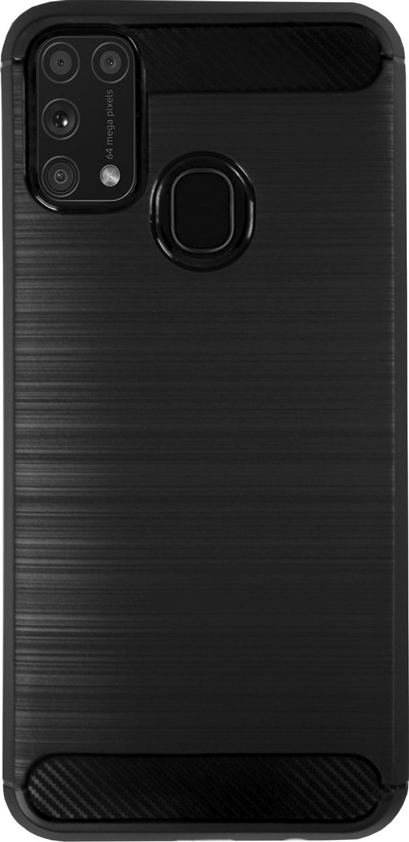 BMAX Carbon soft case hoesje geschikt voor Samsung Galaxy M31 / Soft cover / Telefoonhoesje / Beschermhoesje / Telefoonbescherming - Zwart