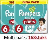 Pampers Baby-Dry Pants - Maat 6 (Extra Large) 15+ kg - 168 Stuks - Luierbroekjes