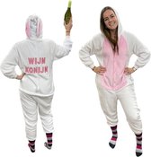 Wijnkonijn onesie - unisex - maat S/M - carnavalspak heren – carnaval heren – carnavalskostuum heren – onesie – onesie volwassenen – onesie dames – onesies heren – onesie mannen –