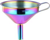 Trechter met filter - premium RVS - regenboog kleurig - zeeffilter - vaatwas bestendig