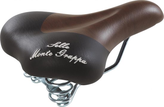 Selle Monte Grappa Fashion - Selle de vélo - Avec ressort - Marron foncé / Noir