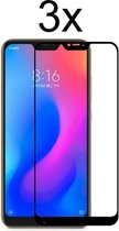 Xiaomi Redmi 6 Pro screenprotector - Beschermglas Xiaomi redmi 6 pro screen protector - Full cover - 3 stuks