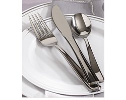 Blokker bestek zilver kunststof 18 delig