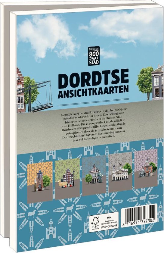 Kaartenmapje met env, groot: Dordrecht 800 jaar - Bekking & Blitz Publishers