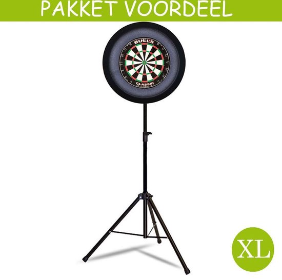 Afbeelding van het spel Mobiele Dartbaan VoordeelPakket Pro - Bulls Classic -   - Dartbordverlichting Basic XL (Zwart)