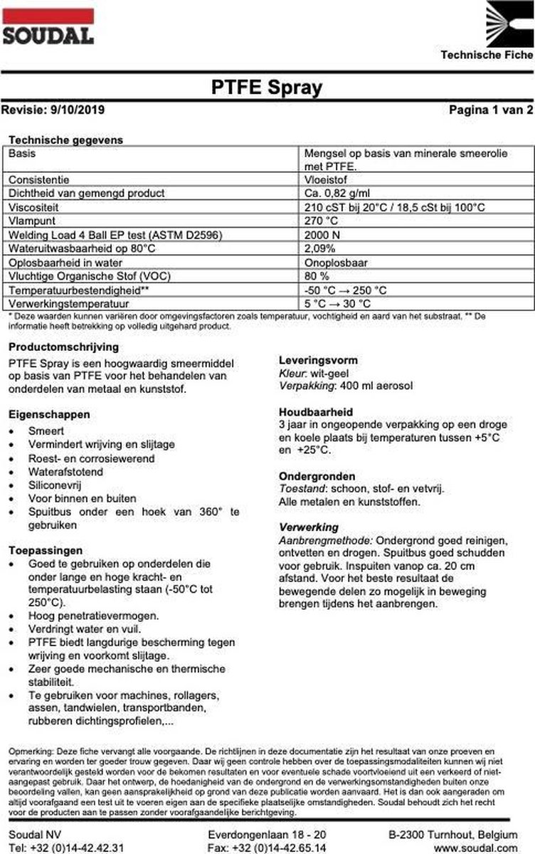 Soudal PTFE Spray 400ml