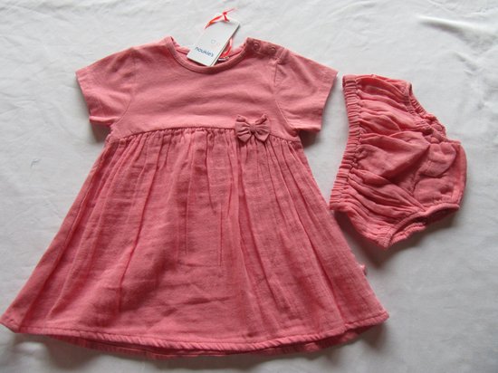 noukie's , jurk ( kleedje ) met slip , rose , 9 maand 74