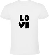 Love hartje Heren t-shirt | liefde | huwelijk | vrijgezel | relatie | scheiding | hartje | kado | Wit