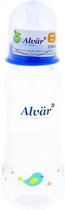 Alvar Babyfles - Blauw / Transparant - Kunststof - 250 ml - Ø 6 x 19,5 cm - 0m +