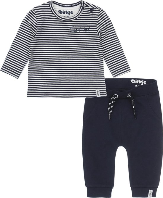 Dirkje Bio Basic Set (2delig) Broek Shirt Blauw - Maat 44 | bol.com