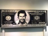 Exclusive Pablo Escobar Dollar Epoxy/resin Gloss art met glitters en steentjes 12mm 200x75