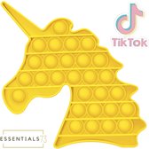 ESSENTIALS73 POP IT Fidget Toy - Unicorn - Eenhoorn  + Vierkant Oranje - Geel - Tiktok
