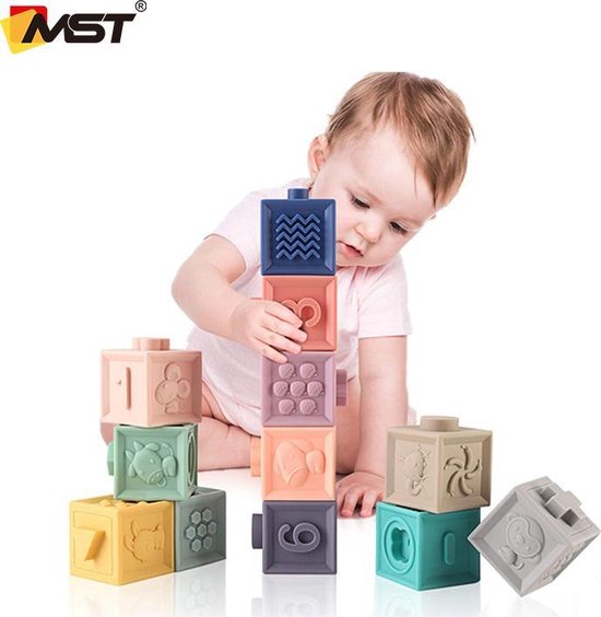Joyage Bouwblokken baby - 12 stuks - Baby speelgoed 0 jaar - Baby speelgoed 1  jaar -... | bol.com