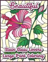 Beautiful Stain Glass lovers Large Print Coloring