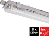 Proventa LongLife LED TL Armaturen met LED buizen - binnen & buiten - 8 x 120 cm