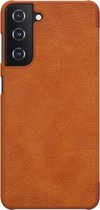 Samsung Galaxy S21 Plus Hoesje - Qin Leather Case - Flip Cover - Bruin