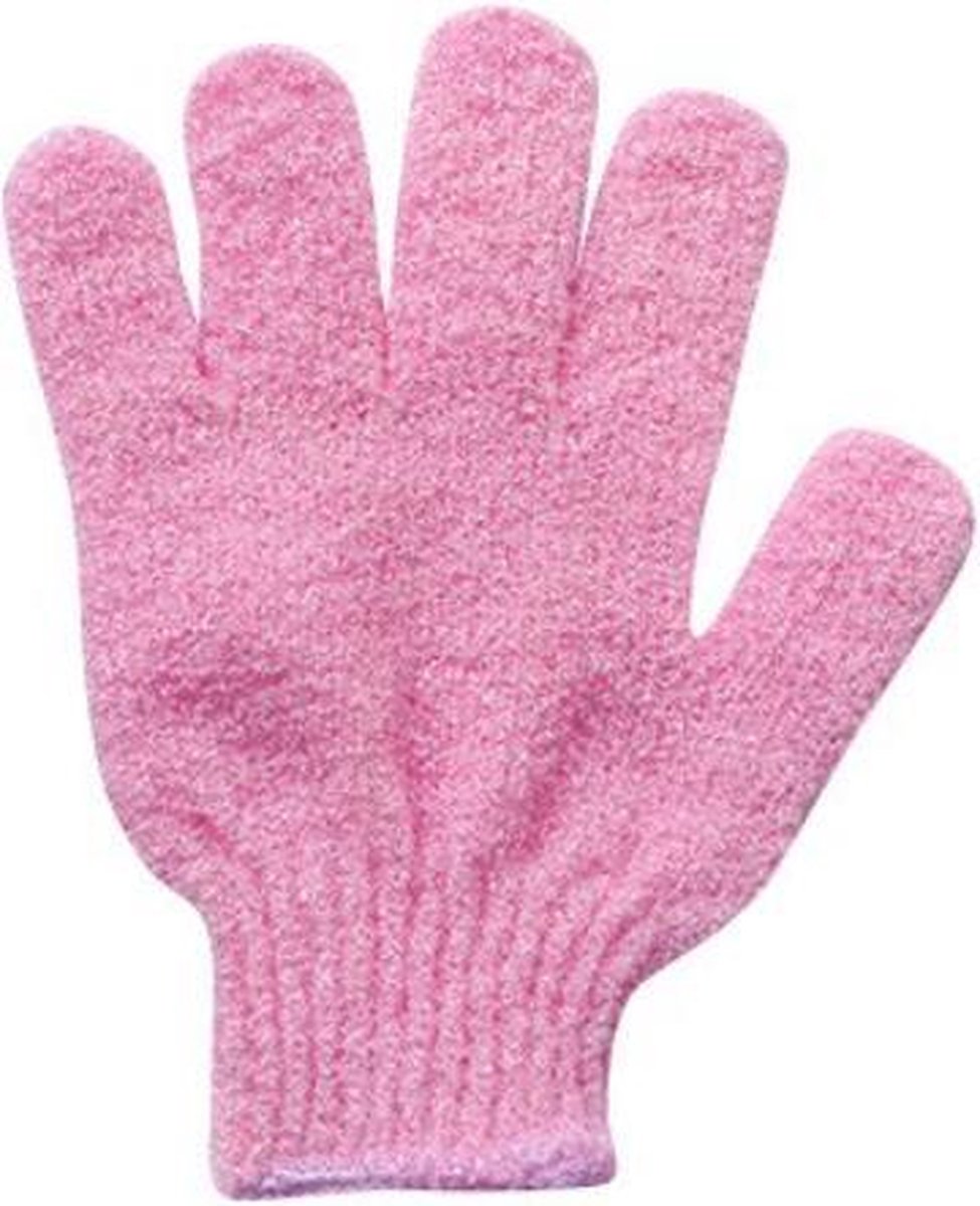1 Stuk - Scrubhandschoen - Washandje - Scrub handschoen - Roze - Handschoen om mee te scrubben - Huidverzorging - Scrubhandschoen voor onder de douche - Douchehandschoen - Washandje met scrub - Wassen