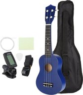 Sopraan ukelele 53 cm lindehout met tas blauw