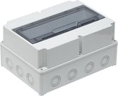 1 RIJIG LEDIGE OPBOUW GROEPENKAST - ELEKTRA KAST - VERDEELKAST - CAMPING ELEKTRA - 14 modulen MET KLEP- ZEKERINGKAST - Afmeting buitenmaat (LxBxH in mm): 218x298x146 - ELEKTRO4ALL