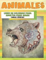Libro de colorear para adultos para mama - Lineas gruesas - Animales