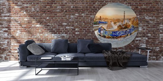 Cercle mural Park Güell - FootballDesign | Plastique Dibond 125 cm | Cercle mural Park Güell Barcelona