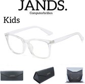 JANDS. Kids computerbril - Met Hardcase - Kinderbril - Kinder Blauw Licht Bril - Anti Blue Light - Tegen Vermoeide Ogen - Zonder Sterkte - Transparant - Met Gratis Accessoires