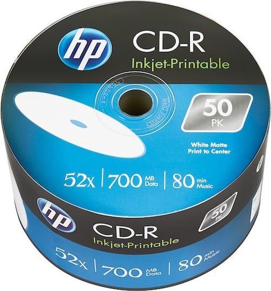 HP CD-R 700 Mo imprimable jet d'encre 50 pièces | bol.com