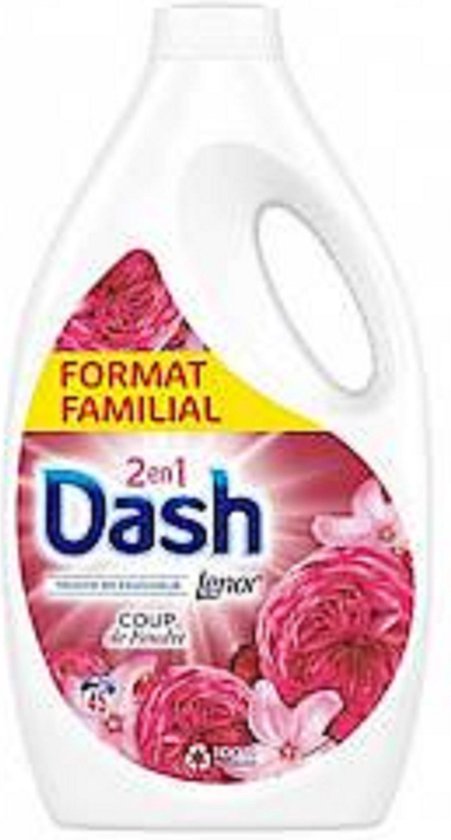 Dash - Détergent liquide 2 en 1 - Coup de foudre - 2 x 2475 ml