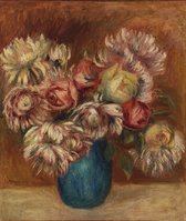 Kunst:  Flowers in a Green Vase (Fleurs dans un vase vert), c. 1912. van Pierre-Auguste Renoir. Schilderij op aluminium, formaat is  60x90 CM