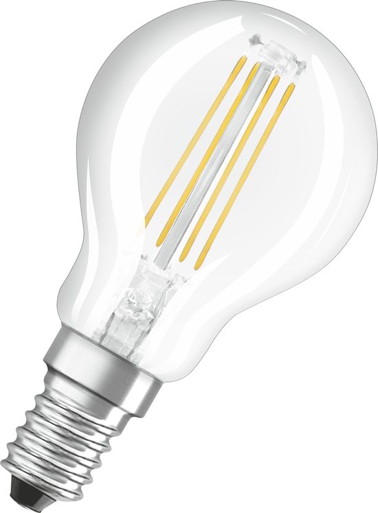 OSRAM 4058075090668 LED-lamp Energielabel E (A - G) E14 Kogel 4 W = 40 W Warmwit (Ø x l) 45 mm x 78 mm Filament / Retro-LED 5 stuk(s)