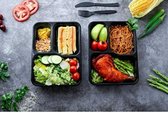 Meal Prep Bakjes 40 stuks- 3 vakken - BPA vrij - Vershoud Lunchbox - Food prep containers - Maaltijdbakjes