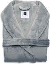 Heerlijk Zachte Unisex Fleece Badjas Lang Model Grijs | M | Comfortabel En Luxe | Met Ceintuur, Zakken En Kraag