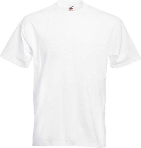 Set van 8x stuks basic witte t-shirt voor heren - voordelige katoenen shirts - Regular fit, maat: M (38/50)