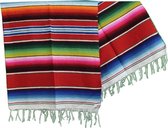 Mexicaanse Deken - Plaid - Serape - Gerecycled Acryl - 200 x 120 - Rood - BPXZZ0red