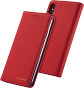 Voor iPhone XR LC.IMEEKE LC-002-serie Skin Hand Feeling PU + TPU Horizontale flip lederen tas met houder en kaartsleuf en portemonnee (rood)