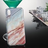 Gekleurde tekening patroon IMD vakmanschap Soft TPU beschermhoes voor Huawei Y5 2019 (elegant marmer)