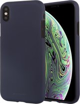 GOOSPERY SOFT FEELING Liquid TPU Drop-proof Soft Case voor iPhone XS (donkerblauw)