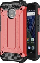 Voor Motorola Moto G (5e generatie) Magic Armor TPU + pc-combinatiebehuizing (rood)