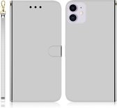 Voor iPhone 11 geÃ¯miteerd spiegelend oppervlak Horizontaal leren flip-hoesje met houder en kaartsleuven & portemonnee en draagkoord (zilver)