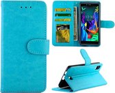 Voor LG K20 (2019) Crazy Horse Texture Leather Horizontale Flip Beschermhoes met houder & kaartsleuven & portemonnee & fotolijst (babyblauw)