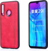 Voor Huawei P Smart + (2019) Diaobaolee schokbestendige PU + TPU beschermhoes (rood)