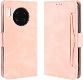 Wallet Style Skin Feel Calf Pattern Leather Case voor Huawei Mate 30, met aparte kaartsleuf (roze)