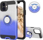 Voor iPhone 11 2 in 1 pc + TPU beschermhoes met 360 graden roterende ringhouder (zilverblauw)
