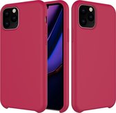 Effen kleur Vloeibare siliconen schokbestendig hoesje voor iPhone 11 Pro (Rose Red)